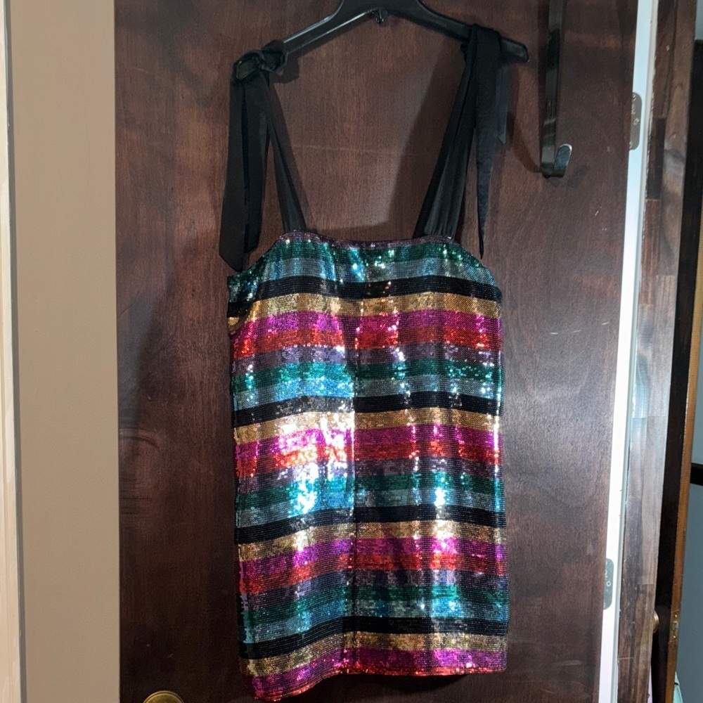 Show Me Your MuMu Rainbow Sequin Mini Party Dress - Picture 2 of 3